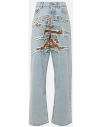 Y. Project - Jeans anchos de tiro alto bordados - Lyst