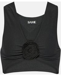 SAME - Rose Floral-Applique Bikini Top - Lyst