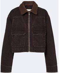 SLVRLAKE Denim - Atlas Worker Shearling-Trimmed Denim Jacket - Lyst