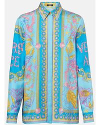 Versace - Underwater Barocco Silk Twill Shirt - Lyst