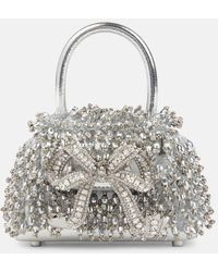 Self-Portrait - The Bow Micro Embellished Tote Bag - Lyst