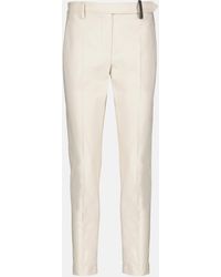 Brunello Cucinelli - Cotton-blend Slim Pants - Lyst