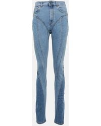 Mugler - Seam-detail High-rise Skinny Jeans - Lyst