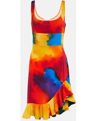 Rabanne - Printed Asymmetrical Minidress - Lyst