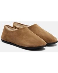 Christen - Big Bootie Shearling-Trimmed Suede Slip-On Shoes - Lyst