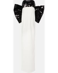 Monot - Sequined Bow-detail Off-shoulder Gown - Lyst