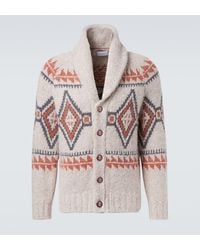 Brunello Cucinelli - Jacquard Wool-Blend Cardigan - Lyst