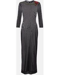 Simone Rocha - Crystal-Embellished Sheer Cocktail Dress - Lyst