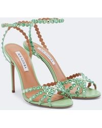 Aquazzura - Tequila Embellished Leather Sandals - Lyst