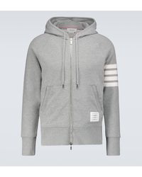 Thom Browne - Zipped 4-bar Hooded Sweatshirt - Lyst
