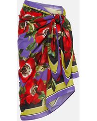 Dolce & Gabbana - Floral Cotton Beach Cover-up - Lyst