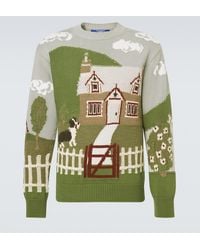 Junya Watanabe - Intarsia Cotton And Wool Sweater - Lyst