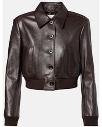 Dorothee Schumacher - Sleek Statement Cropped Leather Jacket - Lyst