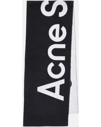 Acne Studios Jacquard-Schal aus einem Wollgemisch - Schwarz