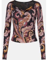 Etro - Top De Jersey Con Paisley - Lyst