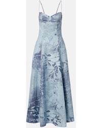 Jonathan Simkhai - Floral Linen And Cotton Bustier Dress - Lyst