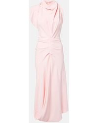 Victoria Beckham - Midikleid Aus Crepe - Lyst