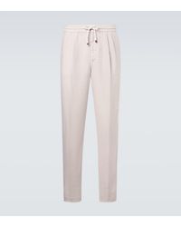 Brunello Cucinelli - Linen Tapered Pants - Lyst