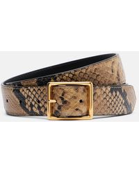 Nili Lotan - Gabriele Snake-Print Leather Belt - Lyst