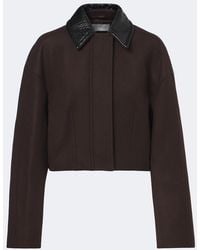 Sportmax - Cropped Virgin Wool Jacket - Lyst