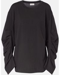 Dries Van Noten - Ruched Cotton Jersey Sweatshirt - Lyst