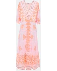 Juliet Dunn - Printed Cotton Maxi Dress - Lyst