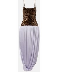JACQUES WEI - Vestido Largo Estampado Drapeado - Lyst