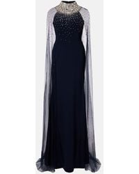 Jenny Packham - Zadie Caped Embellished Gown - Lyst