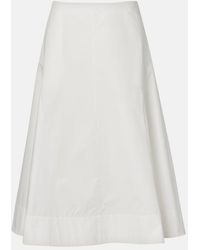 KHAITE - Artin Cotton Midi Skirt - Lyst