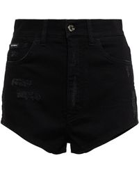 Dolce & Gabbana Synthetik High-Rise-Shorts in Schwarz Damen Bekleidung Kurze Hosen Knielange Shorts und lange Shorts 