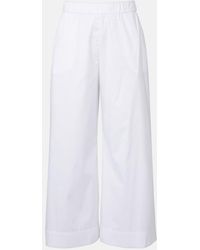 Max Mara - Pece Cropped Cotton-Blend Wide-Leg Pants - Lyst