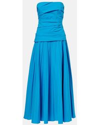Jonathan Simkhai - Arie Strapless Cotton-Blend Midi Dress - Lyst