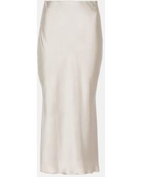 Brunello Cucinelli - Satin Midi Skirt - Lyst