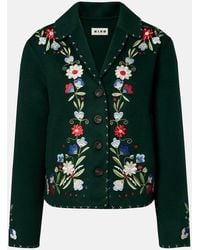 RIXO London - Jude Embroidered Floral Wool-Blend Jacket - Lyst