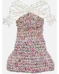 SUSAN FANG - Vestido Corto De Croche Con Cuentas - Lyst