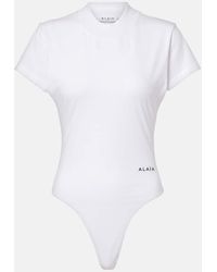 Alaïa - Cotton Jersey Bodysuit - Lyst