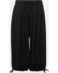 Totême - Gathered Cropped Jersey Tapered Pants - Lyst