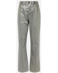 Veronica Beard - Daniela Metallic High-Rise Straight Jeans - Lyst