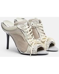 Balenciaga - Stapler Embellished Leather-Trimmed Mules - Lyst