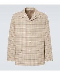 AURALEE - Checked Silk And Linen Tweed Jacket - Lyst