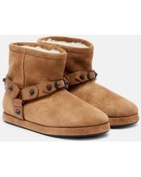Balenciaga - Ankle Boots Alaska Aus Veloursleder - Lyst
