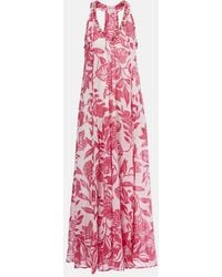 Poupette - Nava Printed Cotton Midi Dress - Lyst