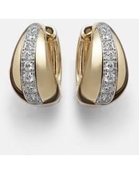 STONE AND STRAND - Pistachio 10Kt Hoop Earrings With Diamonds - Lyst
