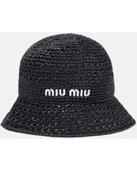 Miu Miu - Sombrero de pescador con efecto rafia - Lyst