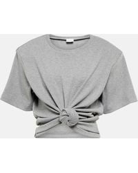 Magda Butrym - Cropped Cotton-blend T-shirt - Lyst