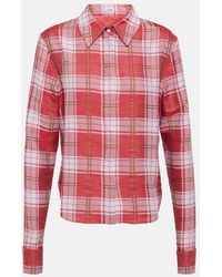 Loewe - Checked Cotton And Silk Shirt - Lyst