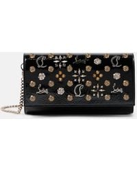 Christian Louboutin - Paloma Patent Leather Chain Wallet - Lyst