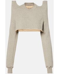 Rick Owens - Cropped Cotton-Blend Jersey Sweatshirt - Lyst