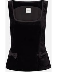 Posse - Top Quincy De Terciopelo De Algodon Con Lazos - Lyst