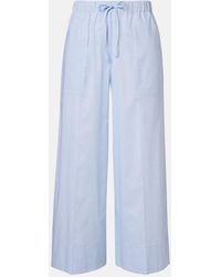 TOTEME - Cotton And Linen Wide-Leg Pants - Lyst